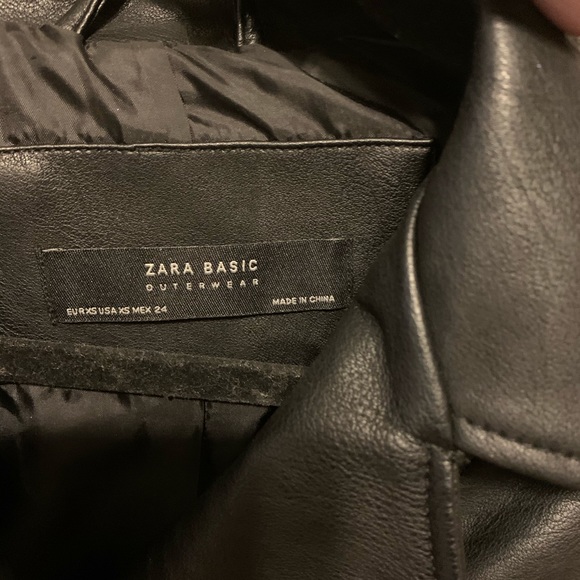 Zara Faux Leather Bomber Moto Jacket XS - Picture 7 of 8